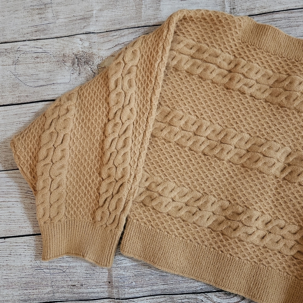 Lovers and Friends cropped oversized cable knit sweater